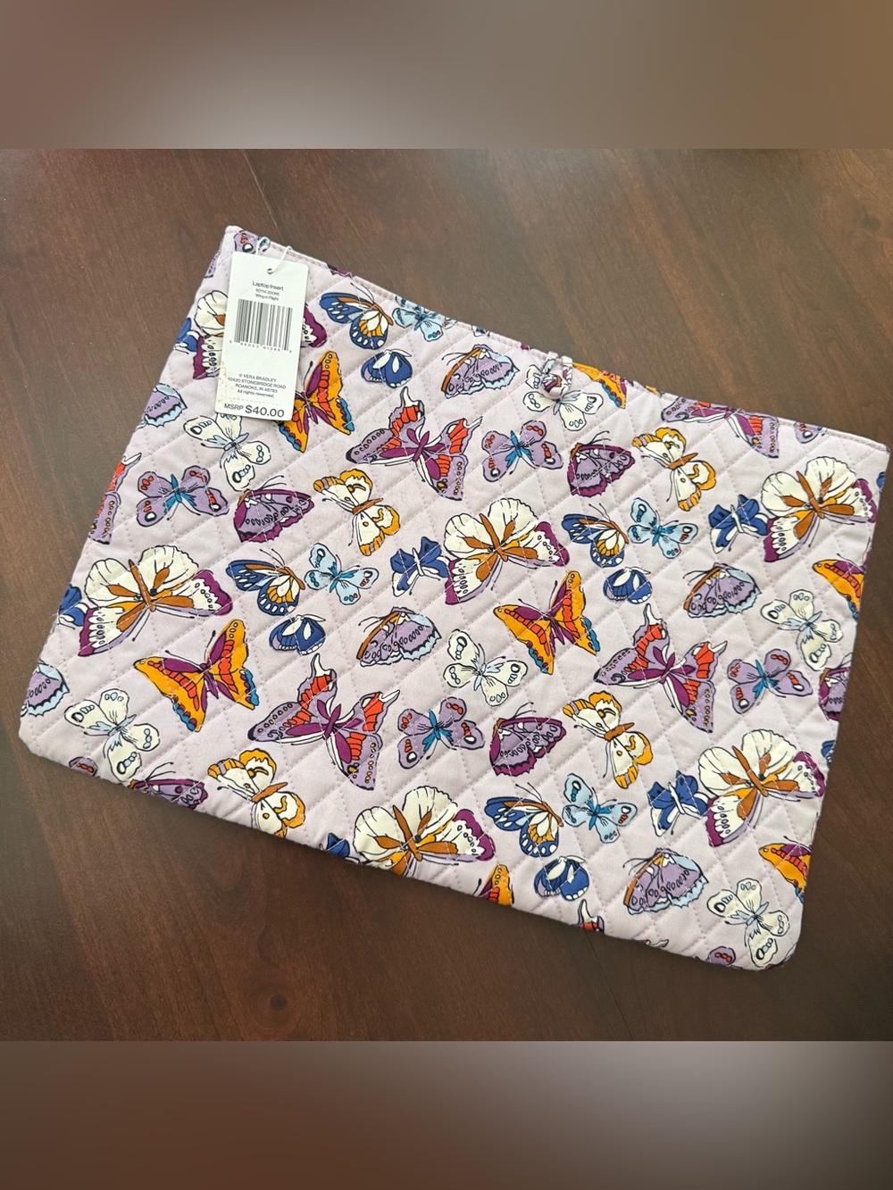 NWT Vera Bradley Wing in Flight Quilted Cotton Laptop insert Sleeve - Picture 4 of 7